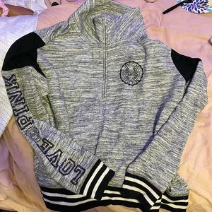 *GENTLY WORN* PINK quarter-zip